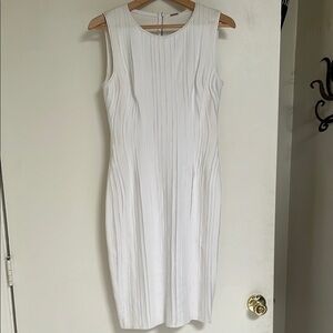 Elie Tahari White Sleeveless Dress Mesh Detail 6